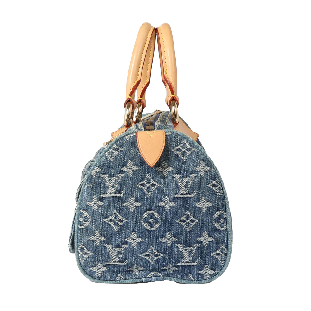 Louis Vuitton Handbag Monogram Speedy Blue Denim Bag Neo